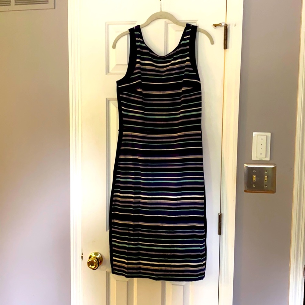 White House Black Market knit sheath dress.